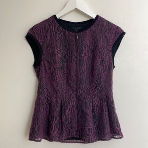 Nanette Lepore Sleeveless Embroidered Chiffon Blouse Top. Size 2.